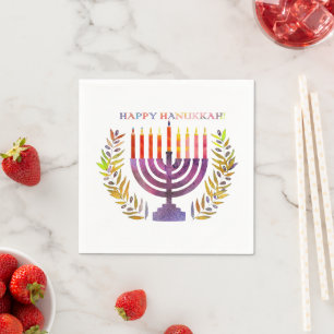 Lycklig Hanukkah Papper Napkins Pappersservett