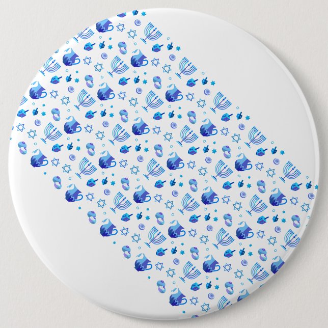 Lycklig Hanukkah Party Bevackra Blue Dekoration Knapp (Framsida)