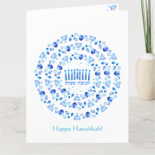 Lycklig Hanukkah Party Bevackra Blue Dekoration Tack Kort