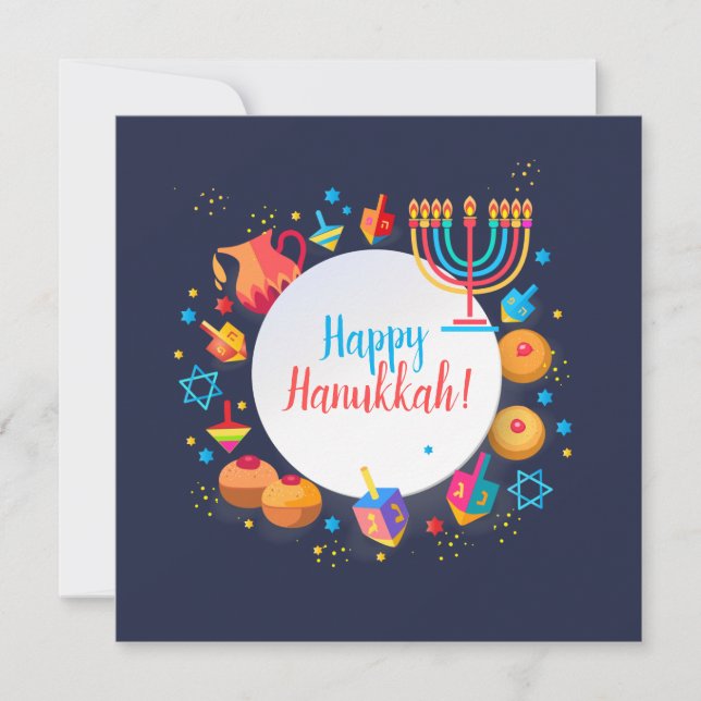 Lycklig Hanukkah Party Vacker Dekoration (Framsida)