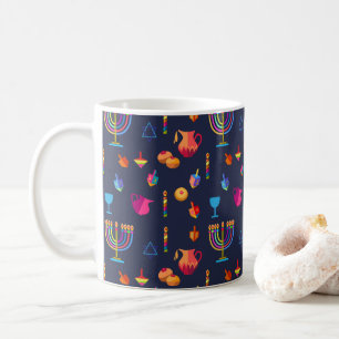 Lycklig Hanukkah Party Vacker Dekoration Kaffemugg