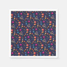 Lycklig Hanukkah Party Vacker Dekoration Pappersservett