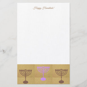 Lycklig Hanukkah partyfestival av härligt ljus Brevpapper