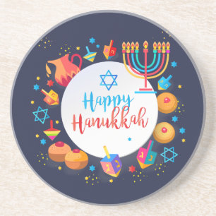 Lycklig Hanukkah partyfestival av härligt ljus Underlägg