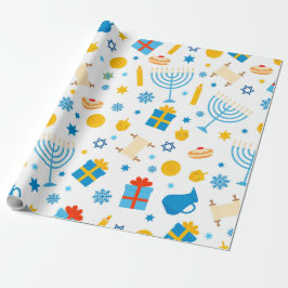 Lycklig Hanukkah Patterned Presentpapper