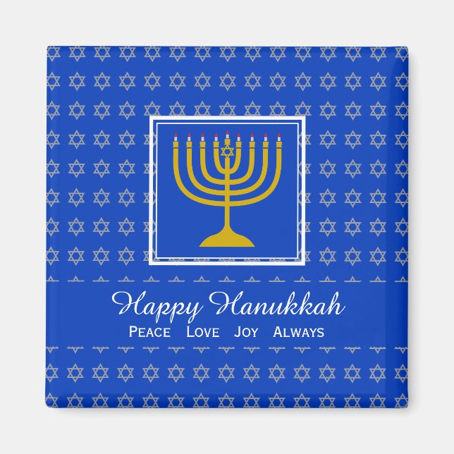 LYCKLIG HANUKKAH Peace Kärlek Joy Anpassningsbar B Magnet (Framsidan)