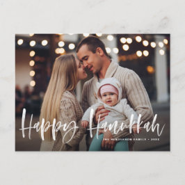 Lycklig Hanukkah-pensel Lettering overlay Photo Helg Vykort