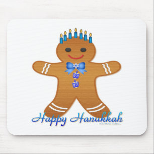 Lycklig Hanukkah Pepparkaksgubbe Menorah Musmatta