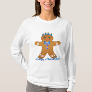 Lycklig Hanukkah Pepparkaksgubbe Menorah T-shirt