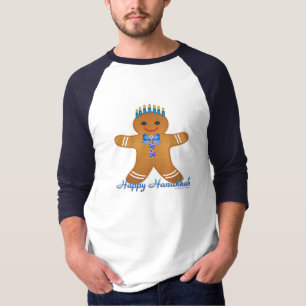 Lycklig Hanukkah Pepparkaksgubbe Menorah Tee