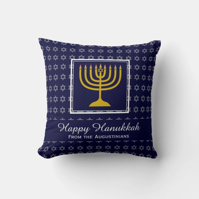 LYCKLIG HANUKKAH Personlig BLUE Star David Kudde (Framsida)