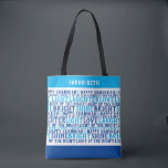 LYCKLIG HANUKKAH Personlig Helgdag Önskemål Tygkasse<br><div class="desc">Vår LYCKLIG HANUKKAH Önskemål Tote säger allt (verkligen)! Denna praktiska väska är ett fantastiskt sätt att bra önskemål för en Lycklig Chanukah. En underbar gåva som säkert får folk att le. Omfattar KÄRLEK-LJUSLAUGHTER. Jag har en liten dröm, Shine Bright och Light up the Night. Modern funky avslappnad typsnitt i blått...</div>