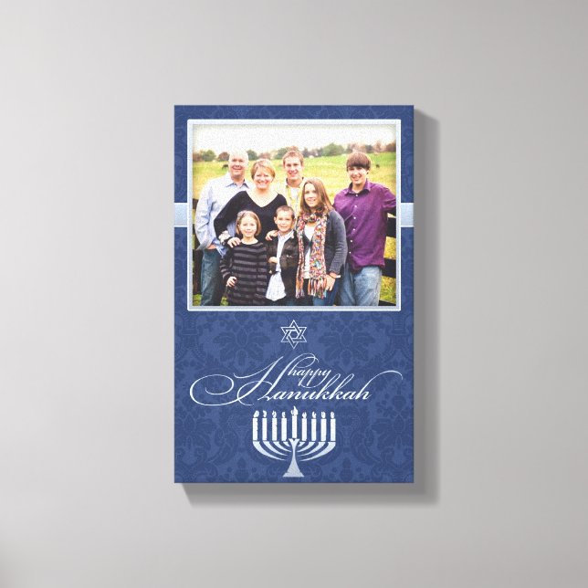 Lycklig Hanukkah Photo [8x12,6 tum] Canvastryck (Framsida)
