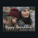 Lycklig Hanukkah Photo Helgdag vykort<br><div class="desc">Det här vackra fotokortet som lyder: "Lycklig Hanukkah!" på framsidan och "Må ljudet av Hanukkah fylla dina hjärtan med fred och kärlek." på baksidan ger ett leende till varje mottagares ansikte. Varma känslor kommer att beröra hjärtan och alla kommer att njuta av att få ett nytt foto. Om du vill...</div>