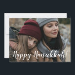Lycklig Hanukkah Photo Julkort<br><div class="desc">Det vackra fotokortet som lyder: "Lycklig Hanukkah!" i vitt på framsidan och "Må ljudet av Hanukkah fylla dina hjärtan med fred och kärlek. Om du vill ha välsignelse och glädje!" i blått på baksidan kommer varje mottagares ansikte att le. Varma känslor kommer att beröra hjärtan och alla kommer att njuta...</div>