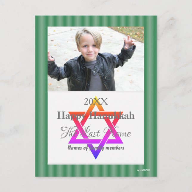 Lycklig Hanukkah Photo Postcard - HAMbWG Helg Vykort (Framsida)