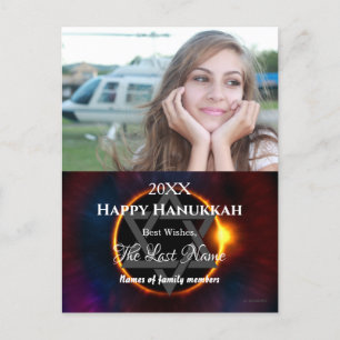 Lycklig Hanukkah Photo Postcard- HAMbWG Helgdag Po Helg Vykort