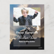 Lycklig Hanukkah Photo Postcard Rand - HAMbWG