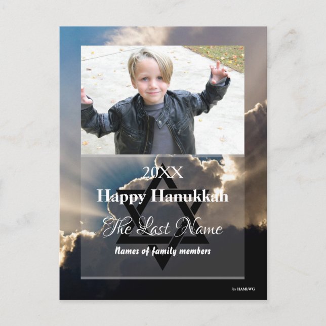 Lycklig Hanukkah Photo Postcard Rand - HAMbWG Helg Vykort (Framsida)