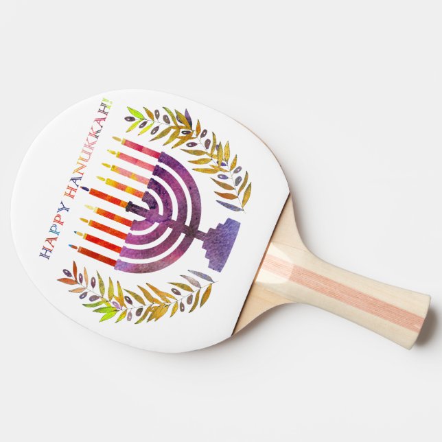 Lycklig Hanukkah Ping Pong Paddle Pingisracket (Sidan)