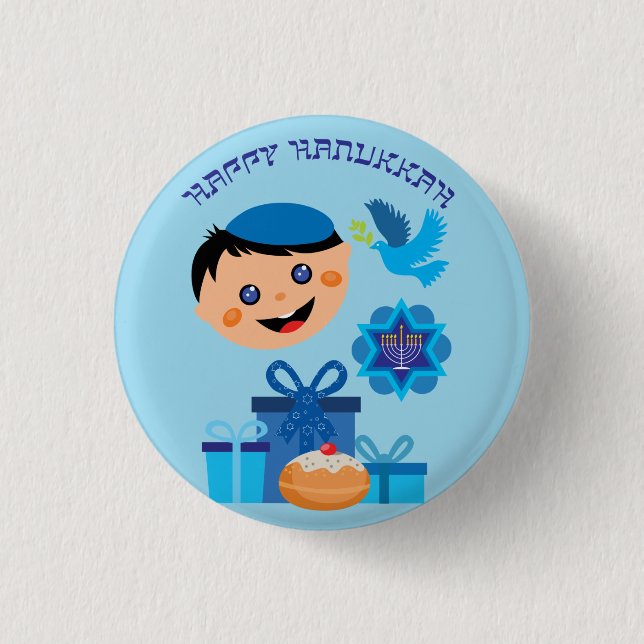 🕎 Lycklig Hanukkah, pojke, Knapp (Framsida)