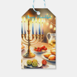 Lycklig Hanukkah Presentetikett
