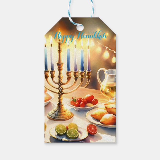 Lycklig Hanukkah Presentetikett (Framsidan)
