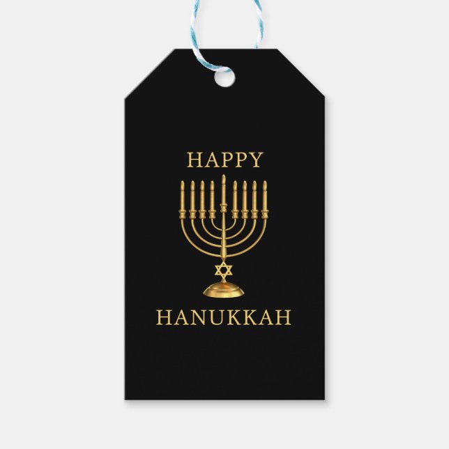 Lycklig Hanukkah Presentetikett (Framsidan)