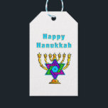Lycklig Hanukkah Presentetikett<br><div class="desc">Personliger som säger "Lycklig Hanukkah" har judiska stjärnor och redo för ljus varje speciell natt. Glad helg och ett underbart nytt år!</div>