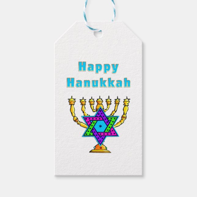 Lycklig Hanukkah Presentetikett (Framsidan)