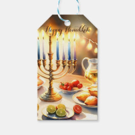 Lycklig Hanukkah Presentetikett