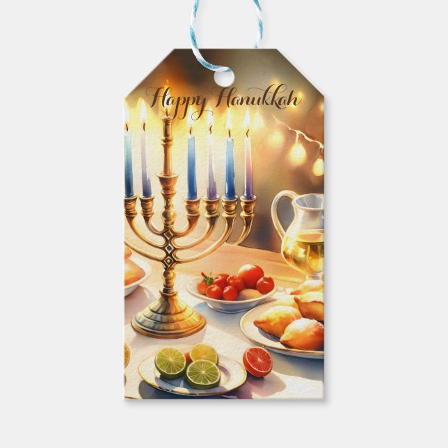 Lycklig Hanukkah Presentetikett (Framsidan)