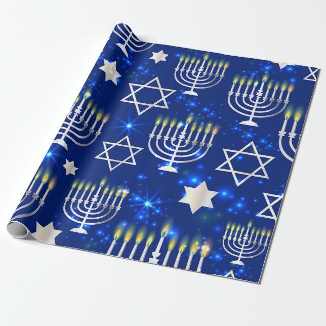 Lycklig Hanukkah Presentpapper (Utrullad)