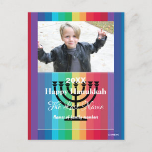 Lycklig Hanukkah Rainbow Photo Postcard - HAMbWG Helg Vykort