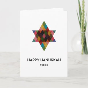 Lycklig Hanukkah Rainbow Star of David Non Photo Helgkort