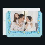Lycklig Hanukkah Ram av Light Photo Helgdag Card Julkort<br><div class="desc">Ett andetag löv och abstrakter av ljus ram ditt foto för ett klassiskt Hanukkah-kort. Glöm inte att anpassa det här platta kortet med ditt namn och ett personligt meddelande på motsatt sida.</div>