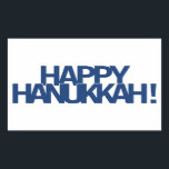Lycklig Hanukkah Rektangulärt Klistermärke<br><div class="desc">Lycklig Hanukkah! Lycklig Chanukah! Hur du än stavar det,  fira lyckligt med familj och vänner.</div>