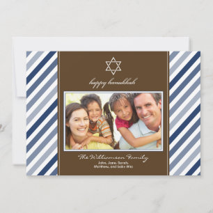 Lycklig Hanukkah Ribbon Family Helgdag Card (flott Julkort