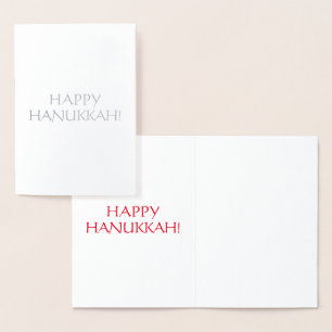Lycklig Hanukkah, röd int. brev - silver / guld Folierat Kort