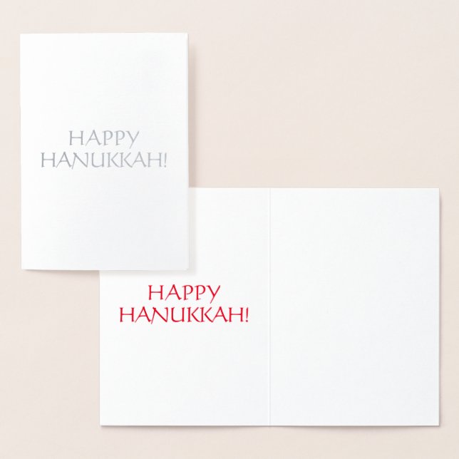 Lycklig Hanukkah, röd int. brev - silver / guld Folierat Kort (Display)
