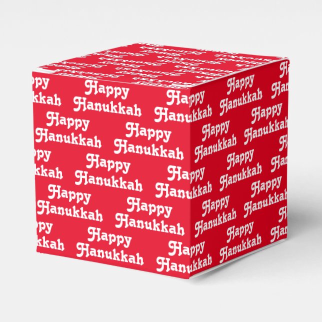 Lycklig Hanukkah röd, modern typografi mönster Presentaskar (Framsidan Sidan)