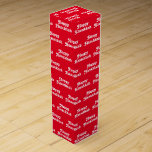 "Lycklig Hanukkah" röd vit Helgdag Gift Presentask För Vinflaska<br><div class="desc">"Lycklig Hanukkah" röd vit Helgdag Gift vin box</div>