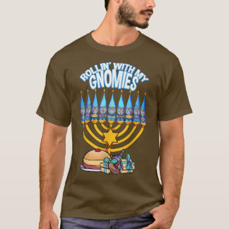 Lycklig Hanukkah Rollin med mina fanomier judisk J T Shirt
