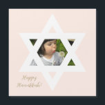 Lycklig Hanukkah Rosa Cute One Photo<br><div class="desc">Elegantens Ljusa rosa bakgrund. Anpassa den med ett favoritfoto och anpassa den med ett personligt meddelande och en personlig signering.</div>