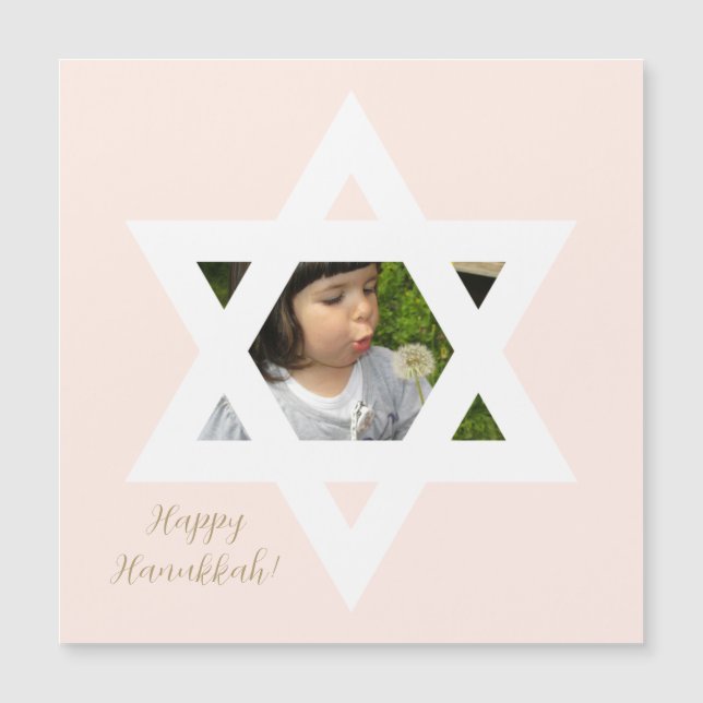 Lycklig Hanukkah Rosa Cute One Photo (Framsida)