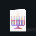 Lycklig Hanukkah Rosa Menorah Photo Kort<br><div class="desc">En fantastisk rosa menorah för hela sitt Hanukkah önskemål! Anpassa med ditt eget foto och hälsning.</div>