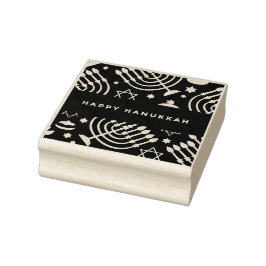 Lycklig Hanukkah Rubber Frimärke Stämpel