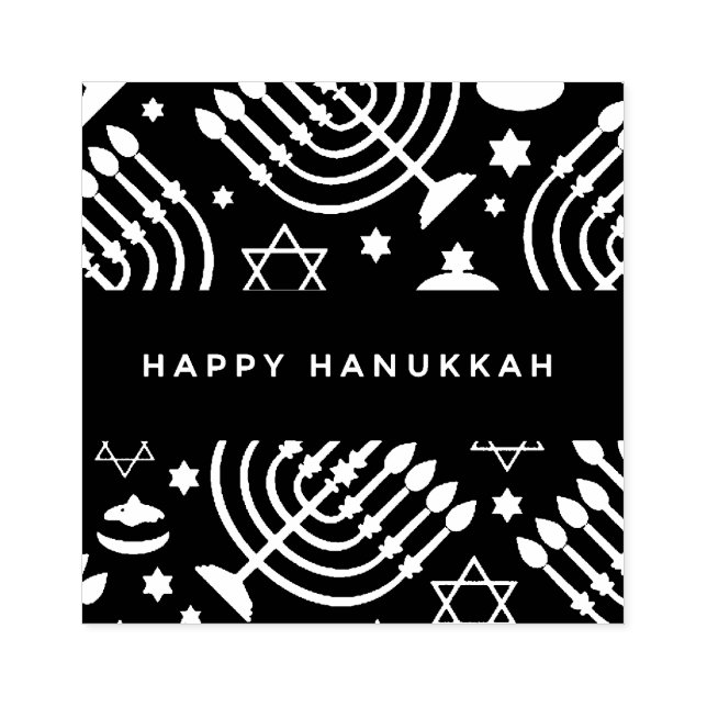 Lycklig Hanukkah Rubber Frimärke Stämpel (Tryck)