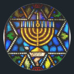 LYCKLIG HANUKKAH RUNT KLISTERMÄRKE<br><div class="desc">PHOTO</div>