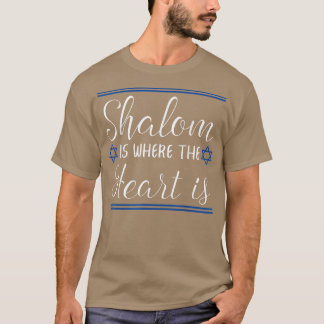 Lycklig Hanukkah Shalom är där hjärtat är Chanuk T Shirt